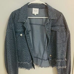Leopard print denim jacket